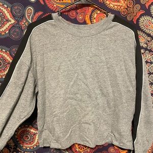 Hollister Black and Grey Sweatshirt